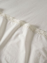 Sheet Set - 250 Thread Count Washed Organic Cotton Marion Vanilla - Double White