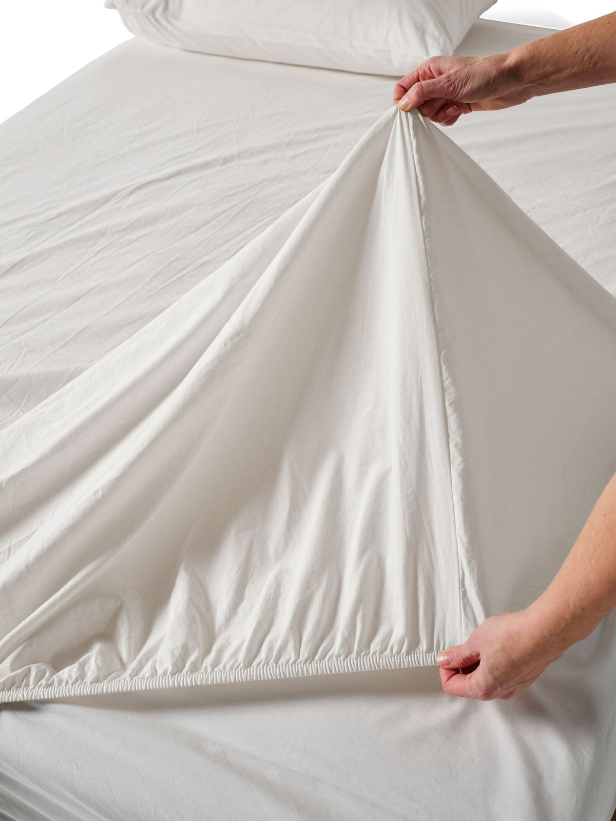 Sheet Set - 250 Thread Count Washed Organic Cotton Marion Vanilla - King White