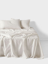 Sheet Set - 250 Thread Count Washed Organic Cotton Marion Vanilla - Double White