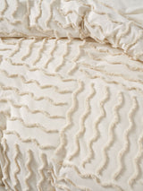 Quilt Cover Set - Metung Latte Linen House - Queen Natural