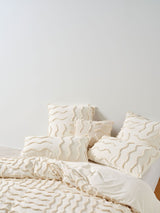 Quilt Cover Set - Metung Latte Linen House - Queen Natural