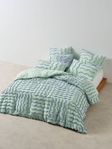 Quilt Cover Set - Metung Mint Linen House - Queen Green