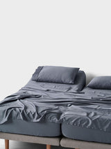 Sheet Set - 400 Thread Count Bamboo Cotton Nara Bluestone - Split King Blue
