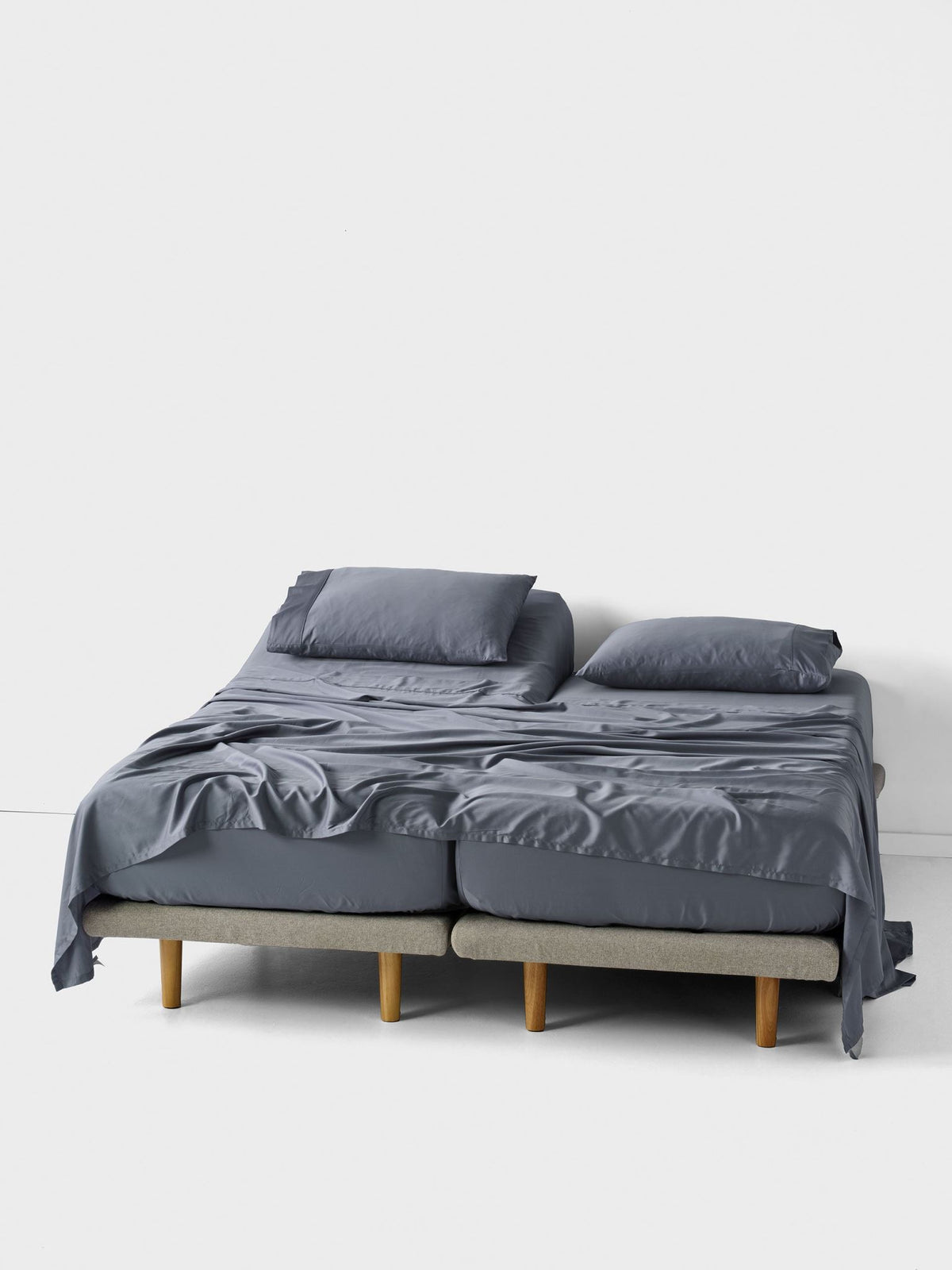Sheet Set - 400 Thread Count Bamboo Cotton Nara Bluestone - Split King Blue