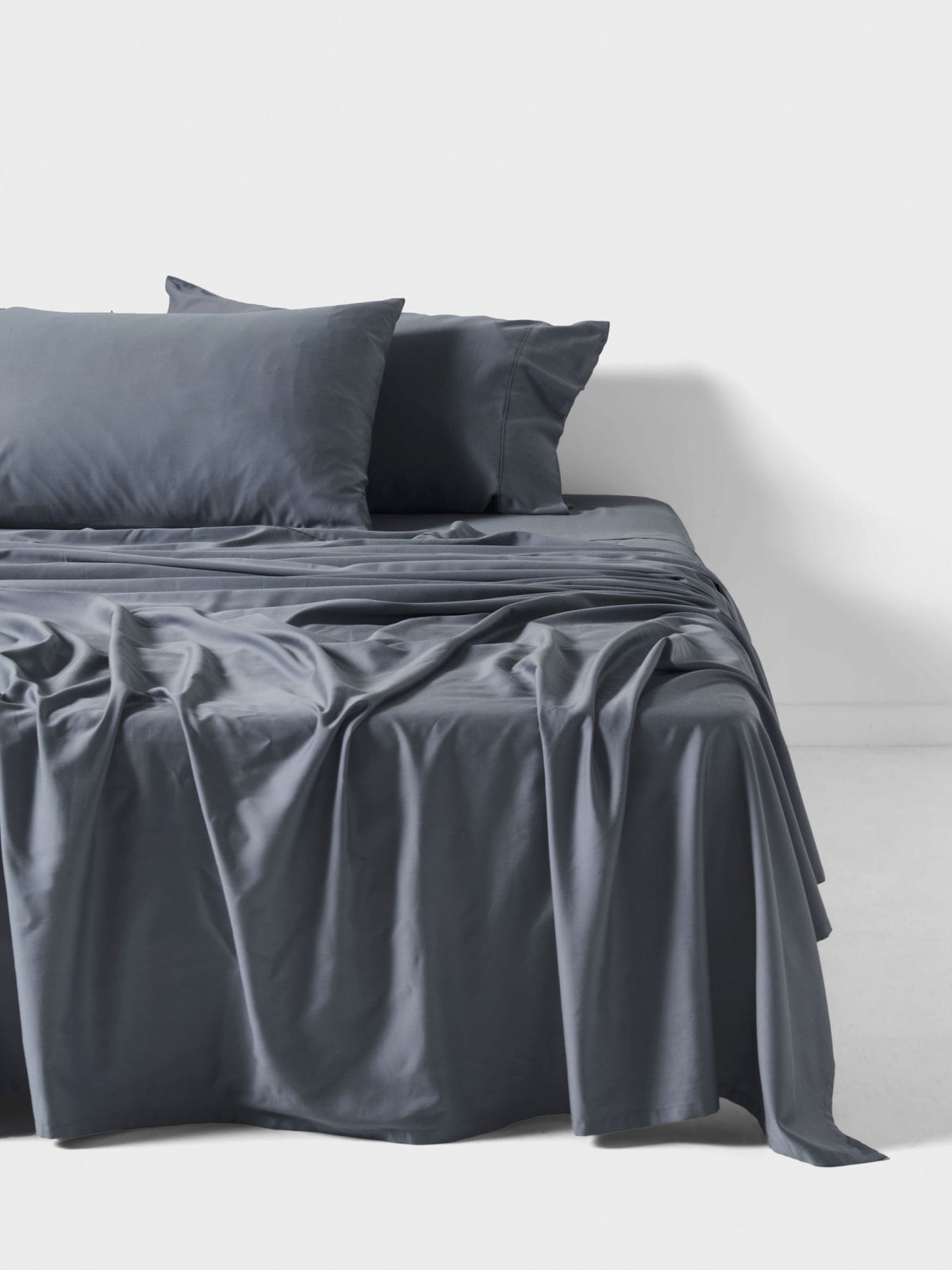 Sheet Set - 400 Thread Count Bamboo Cotton Nara Bluestone - Super King Blue