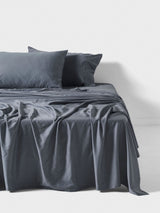 Sheet Set - 400 Thread Count Bamboo Cotton Nara Bluestone - King Blue