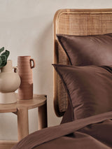 European Pillowcase - 400TC Bamboo Cotton Nara Chocolate - 65cm x 65cm