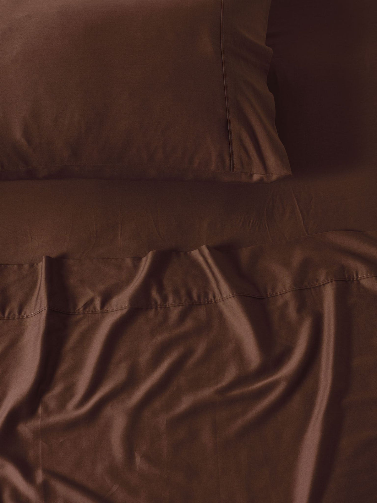 Pillowcase 400 Thread Count Bamboo Cotton Nara Chocolate - Standard Brown