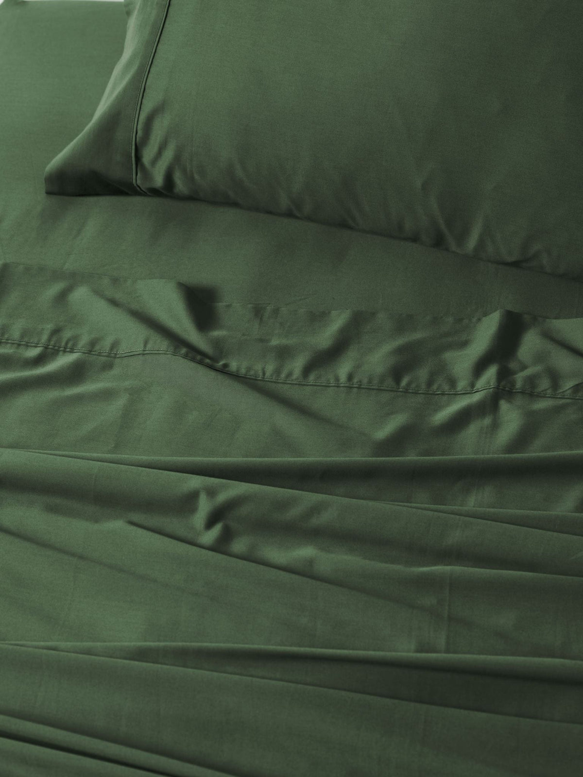 Sheet Set - 400 Thread Count Bamboo Cotton Nara Forest Linen House - King Green
