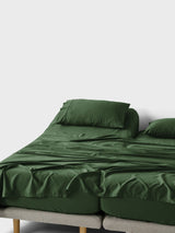 Sheet Set - 400 Thread Count Bamboo Cotton Nara Forest - Split King Green