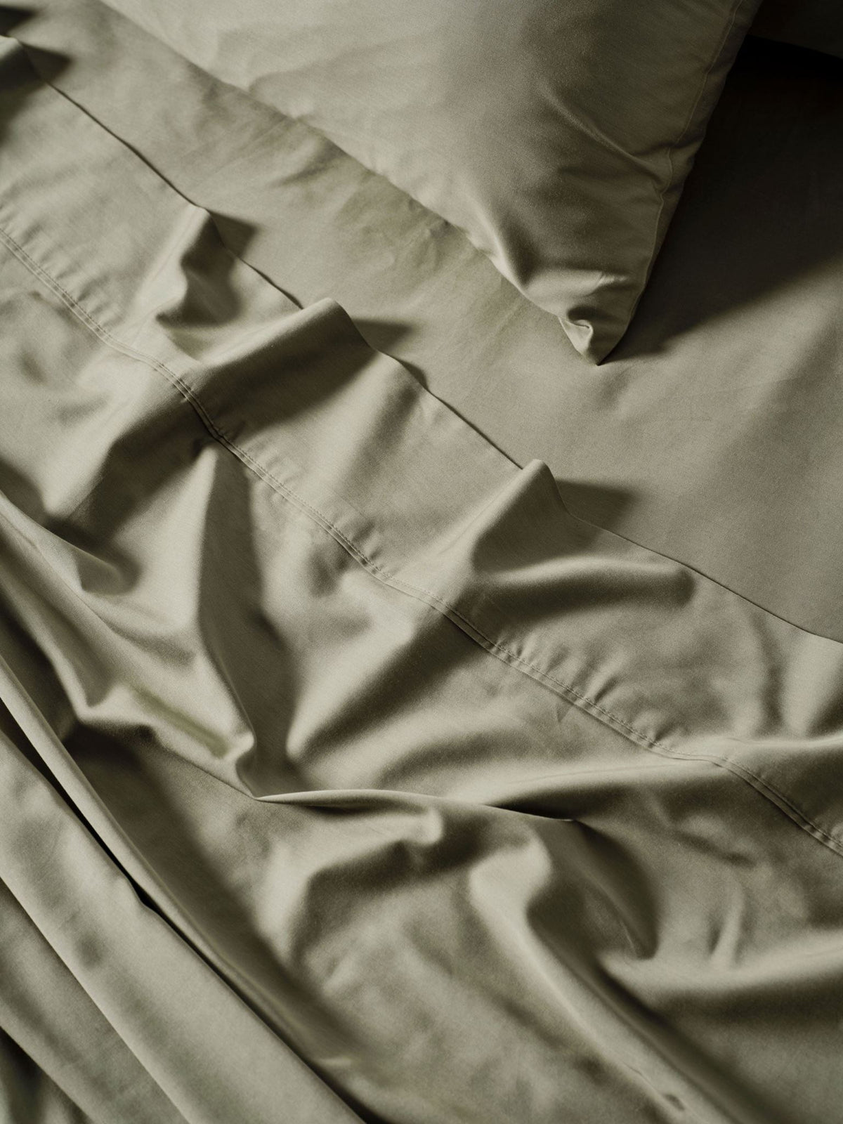 Sheet Set - 400 Thread Count Bamboo Cotton Nara Moss Linen House - Double Green