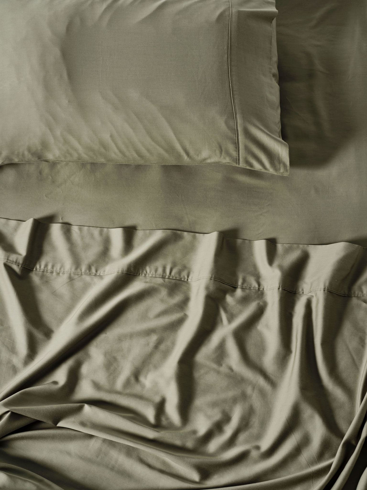 Sheet Set - 400 Thread Count Bamboo Cotton Nara Moss Linen House - Queen Green