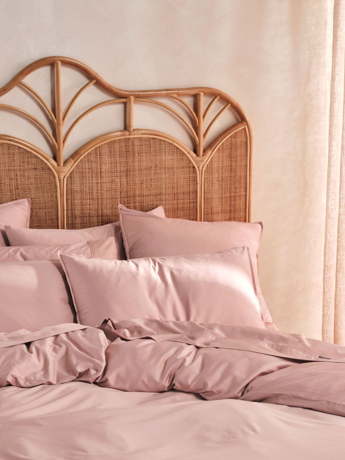 Quilt Cover Set - 400 Thread Count Bamboo Cotton Nara Rose - Single Pink