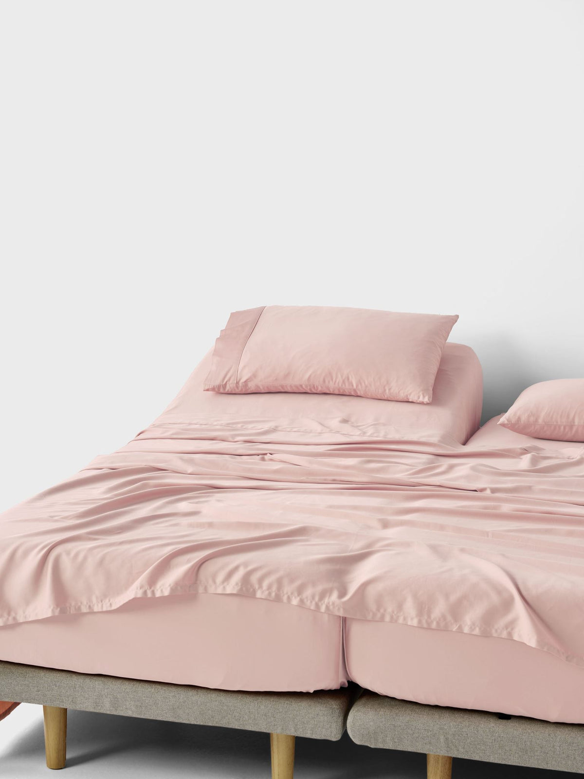 Sheet Set - 400 Thread Count Bamboo Cotton Nara Rose - Split King Pink