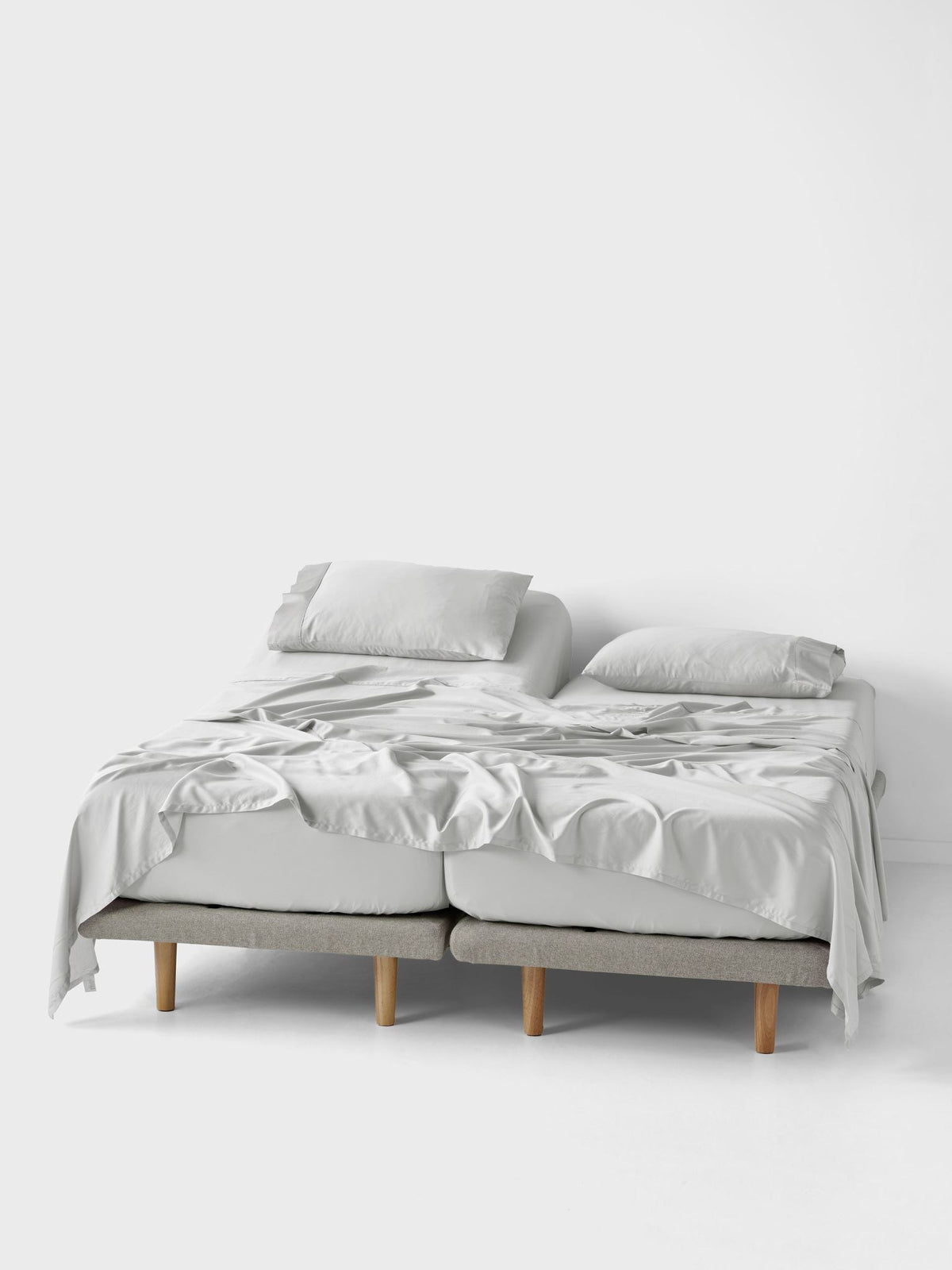 Sheet Set - 400 Thread Count Bamboo Cotton Nara Linen House - Split King Silver