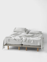 Sheet Set - 400 Thread Count Bamboo Cotton Nara Linen House - Split King Silver