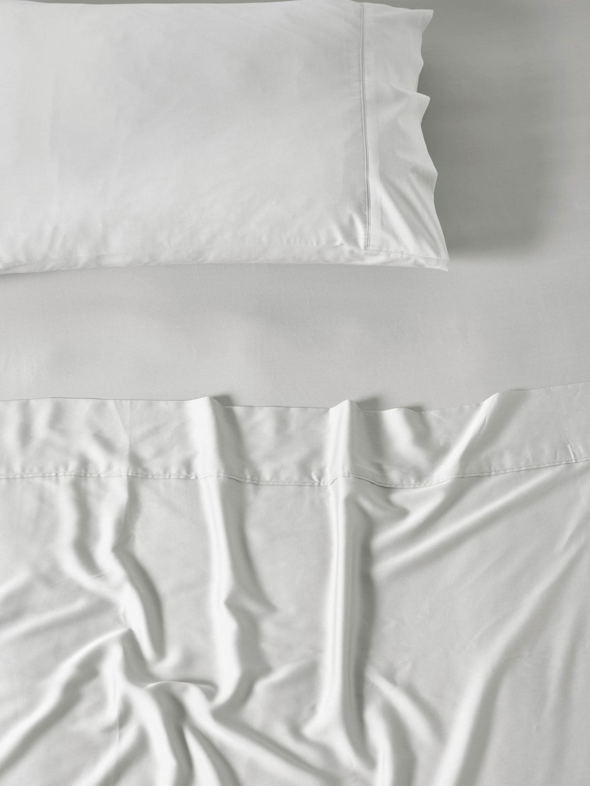 Pillowcase 400 Thread Count Bamboo Cotton Nara Linen House - Standard Silver