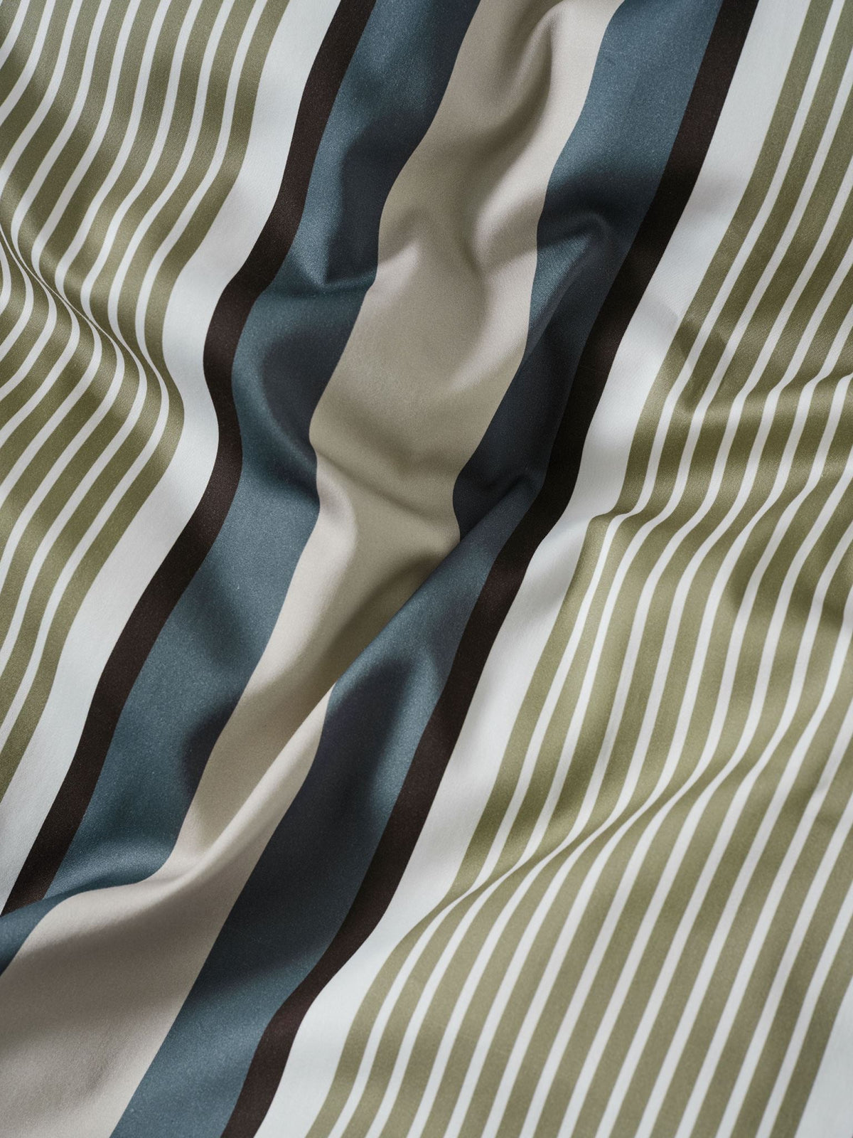 Quilt Cover Set - Nara Stripe Bluestone Linen House - Queen Blue