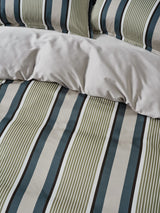 Quilt Cover Set - Nara Stripe Bluestone Linen House - Queen Blue
