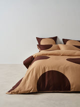 Quilt Cover Set - Pluto Clay Linen House - Queen Orange