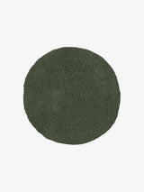 Bath Mat - Reed Toggle Evergreen Circular Linen House - 90cm Round Green