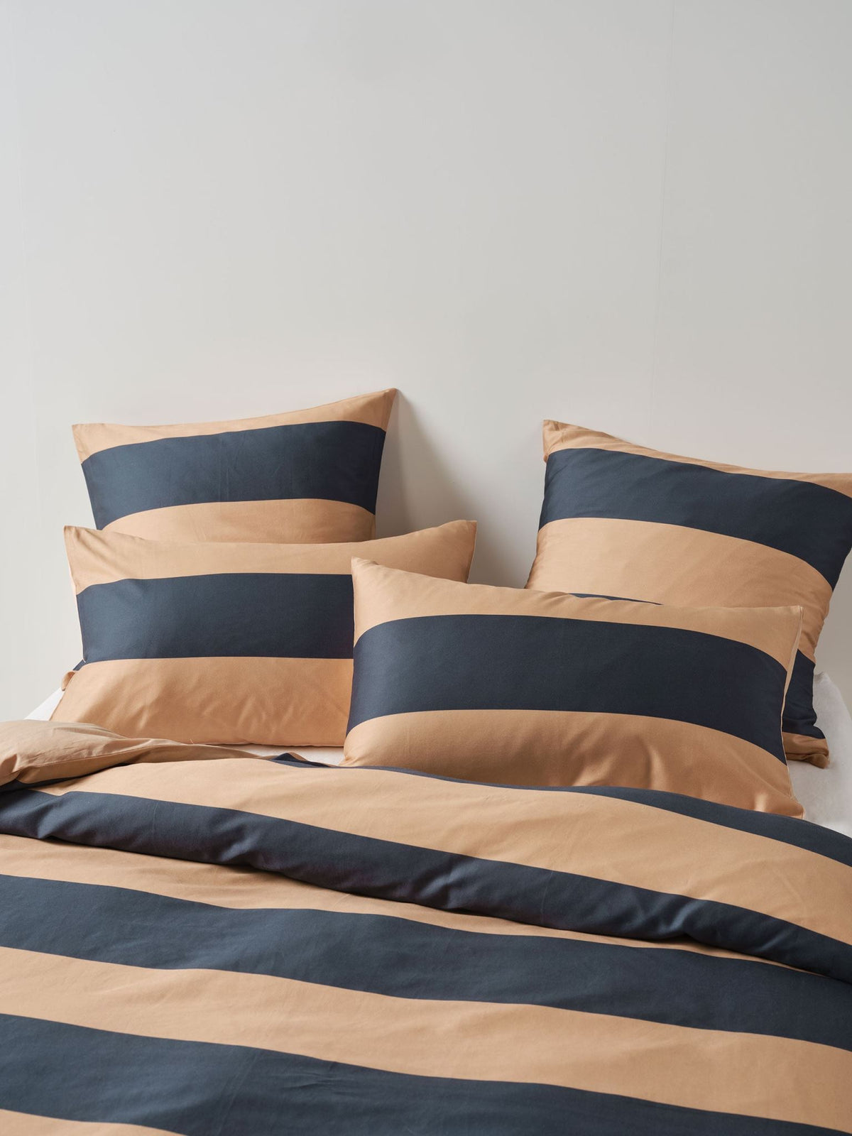 Quilt Cover Set - Rugby Stripe Bluestone Linen House - Super King Blue