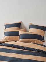 Quilt Cover Set - Rugby Stripe Bluestone Linen House - Super King Blue