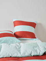European Pillowcase - Rugby Stripe Chilli Linen House - Brown