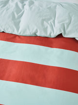 Quilt Cover Set - Rugby Stripe Chilli Linen House - Super King Brown