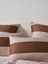 Quilt Cover Set - Rugby Stripe Orchid Linen House - Double Purple