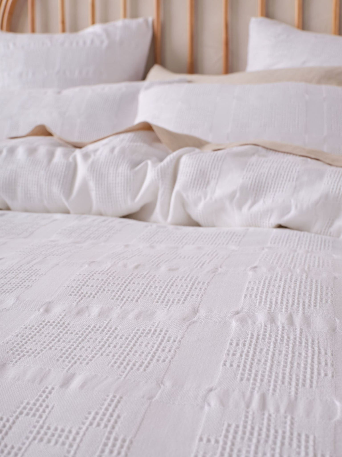 Quilt Cover Set - Seren Linen House - Super King White