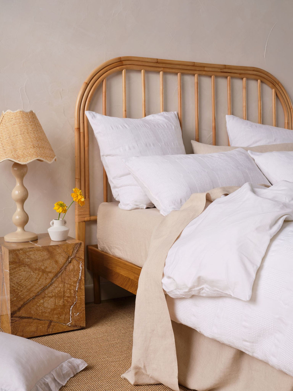 Quilt Cover Set - Seren Linen House - Super King White