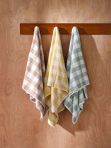 Face Washer - Flinders Check Honey Linen House - 33cm x 33cm Yellow