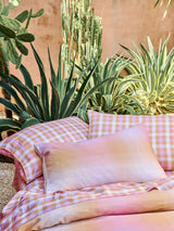Quilt Cover Set - Sunrise Check Bubblegum Linen House - Double Pink