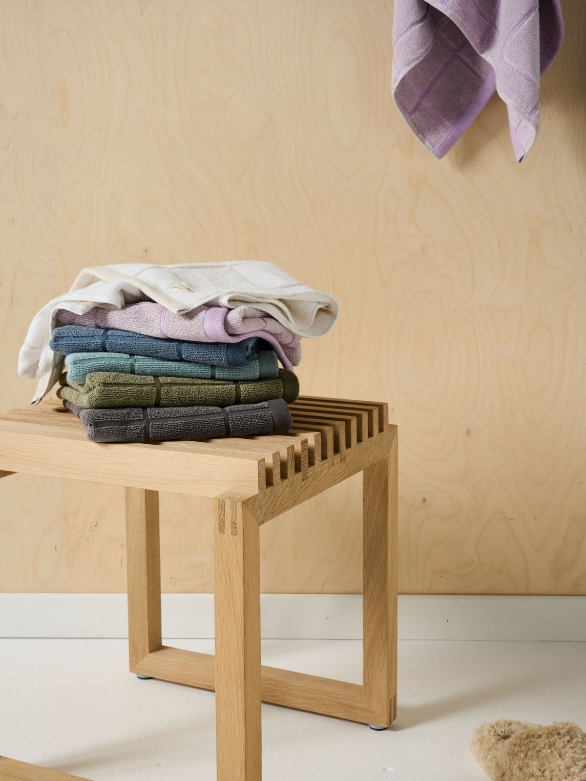 Bath Towel - Geneva Mauve Linen House - 45cm x 65cm Purple