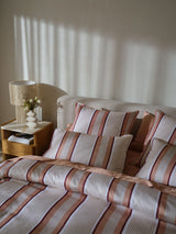 Quilt Cover Set - Nara Stripe Clay Linen House - Single Pink