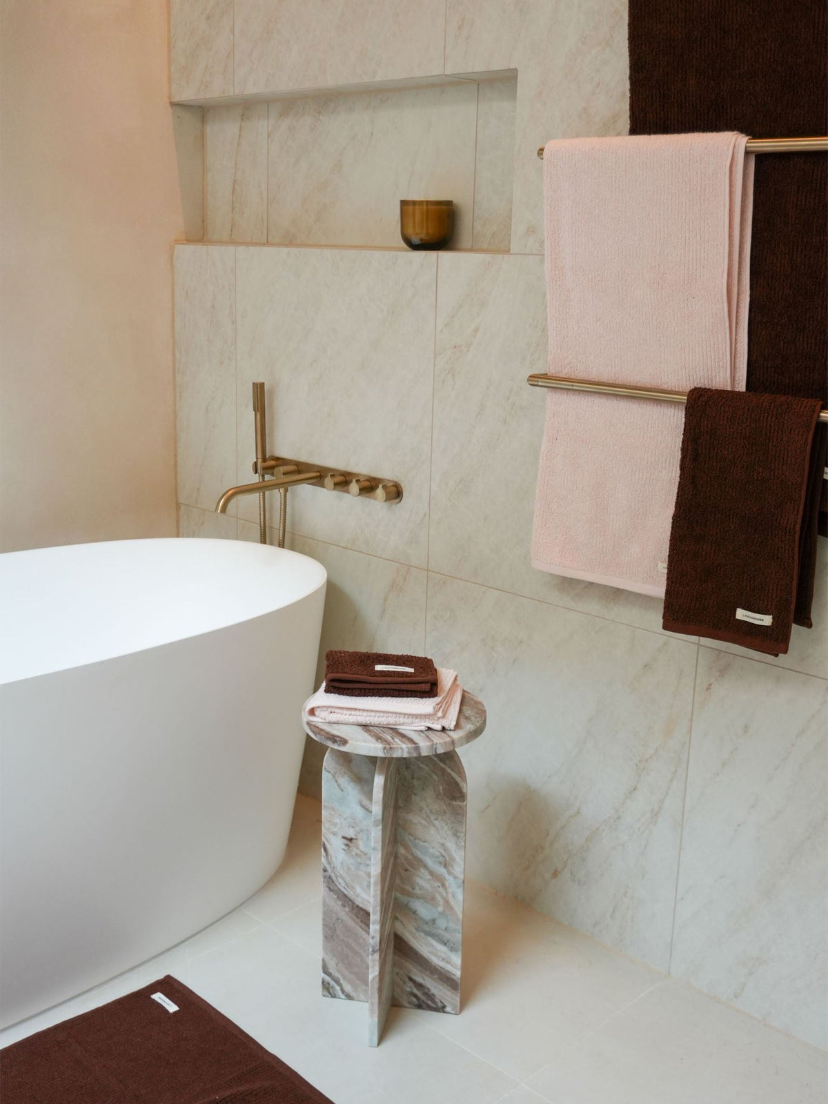 Bath Mat - Reed Chocolate Linen House - 60cm x 80cm Brown