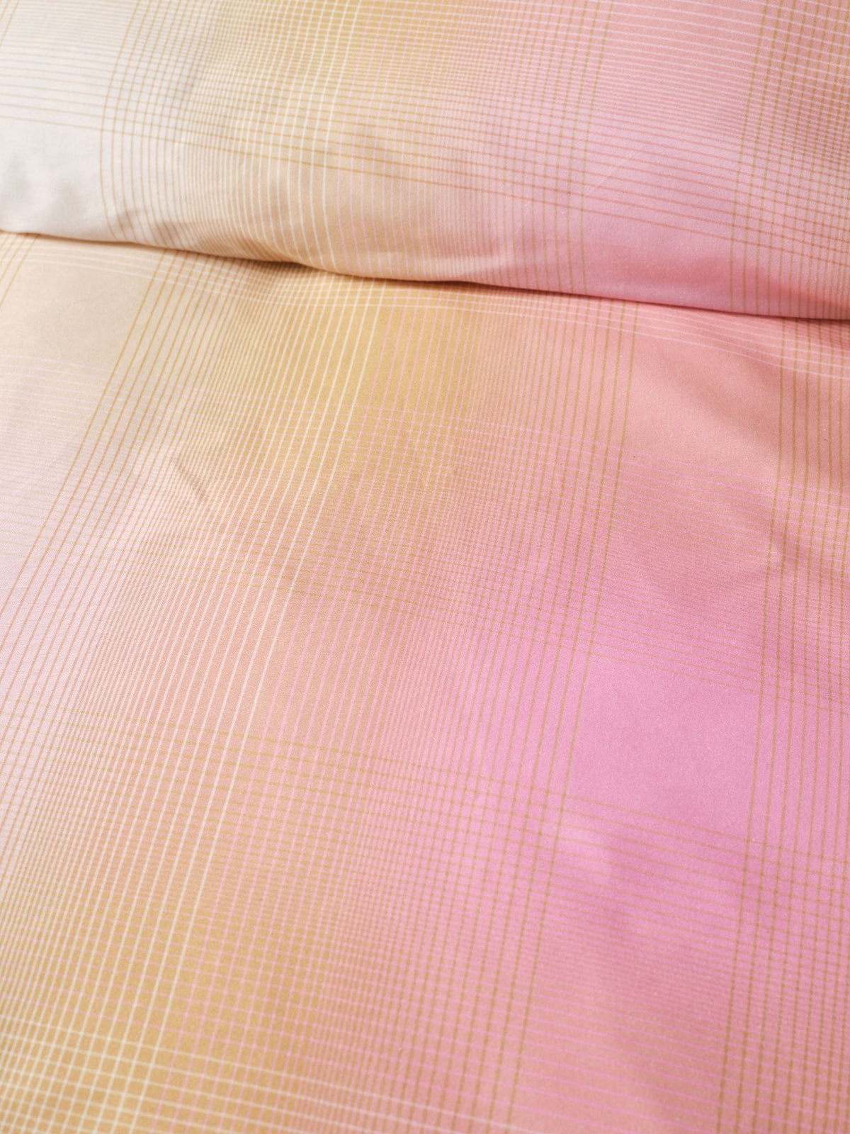 Quilt Cover Set - Sunrise Check Bubblegum Linen House - Single Pink
