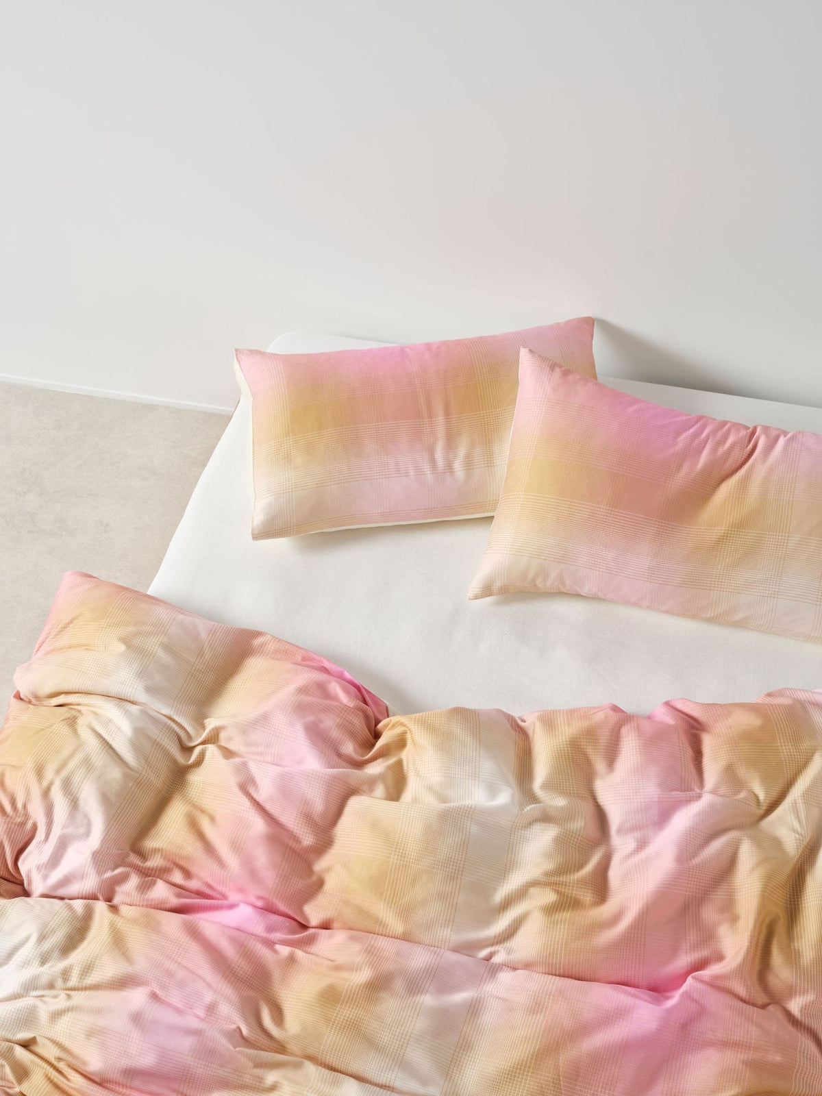 Quilt Cover Set - Sunrise Check Bubblegum Linen House - Single Pink
