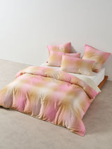 Quilt Cover Set - Sunrise Check Bubblegum Linen House - Queen Pink