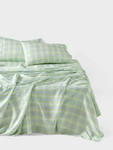 Sheet Set - Sunrise Check Clearwater Linen House - King Single Blue