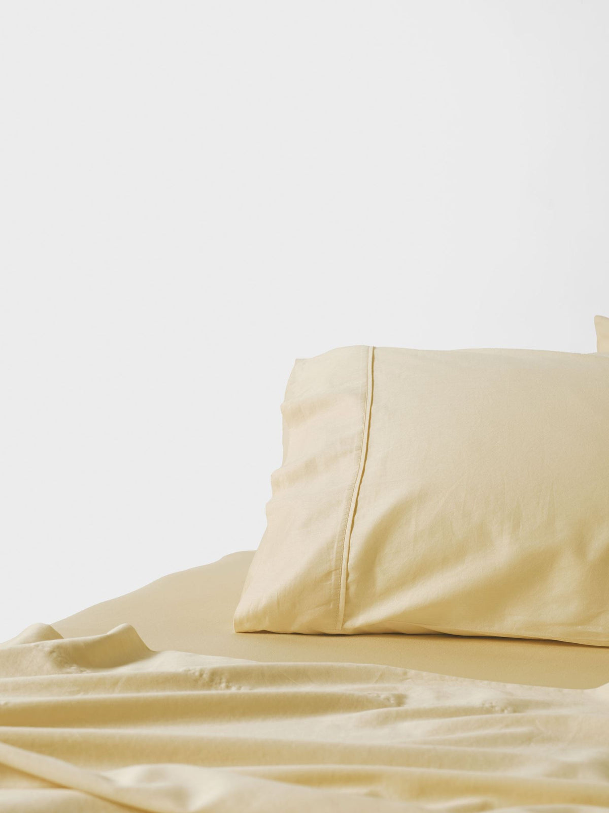 Sheet Set - Surf Wash Butter 400 Thread Count Linen House - King Yellow