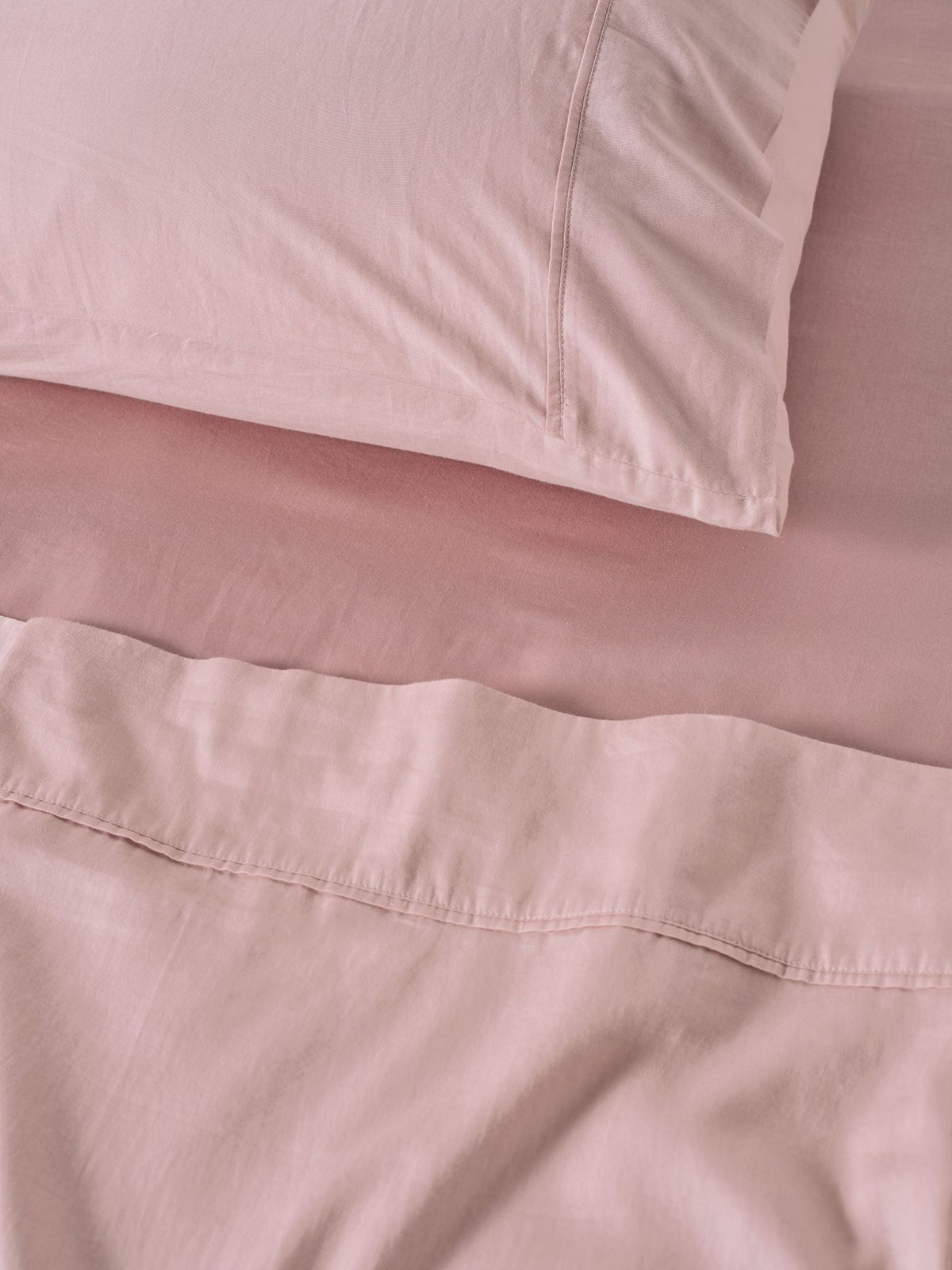 Sheet Set - Surf Wash Dusty Rose 400 Thread Count Linen House - Double Pink