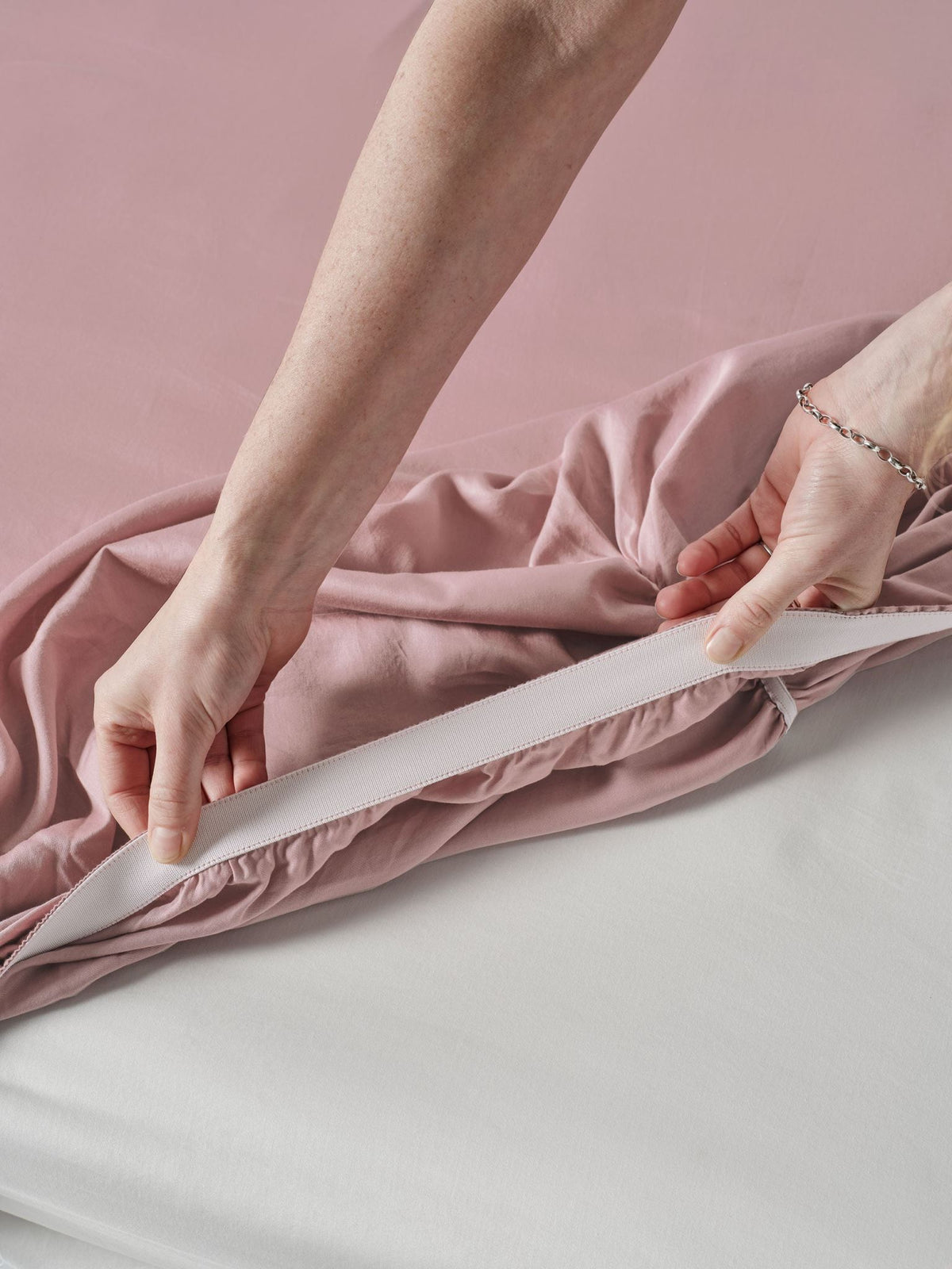 Sheet Set - Surf Wash Dusty Rose 400 Thread Count Linen House - King Pink