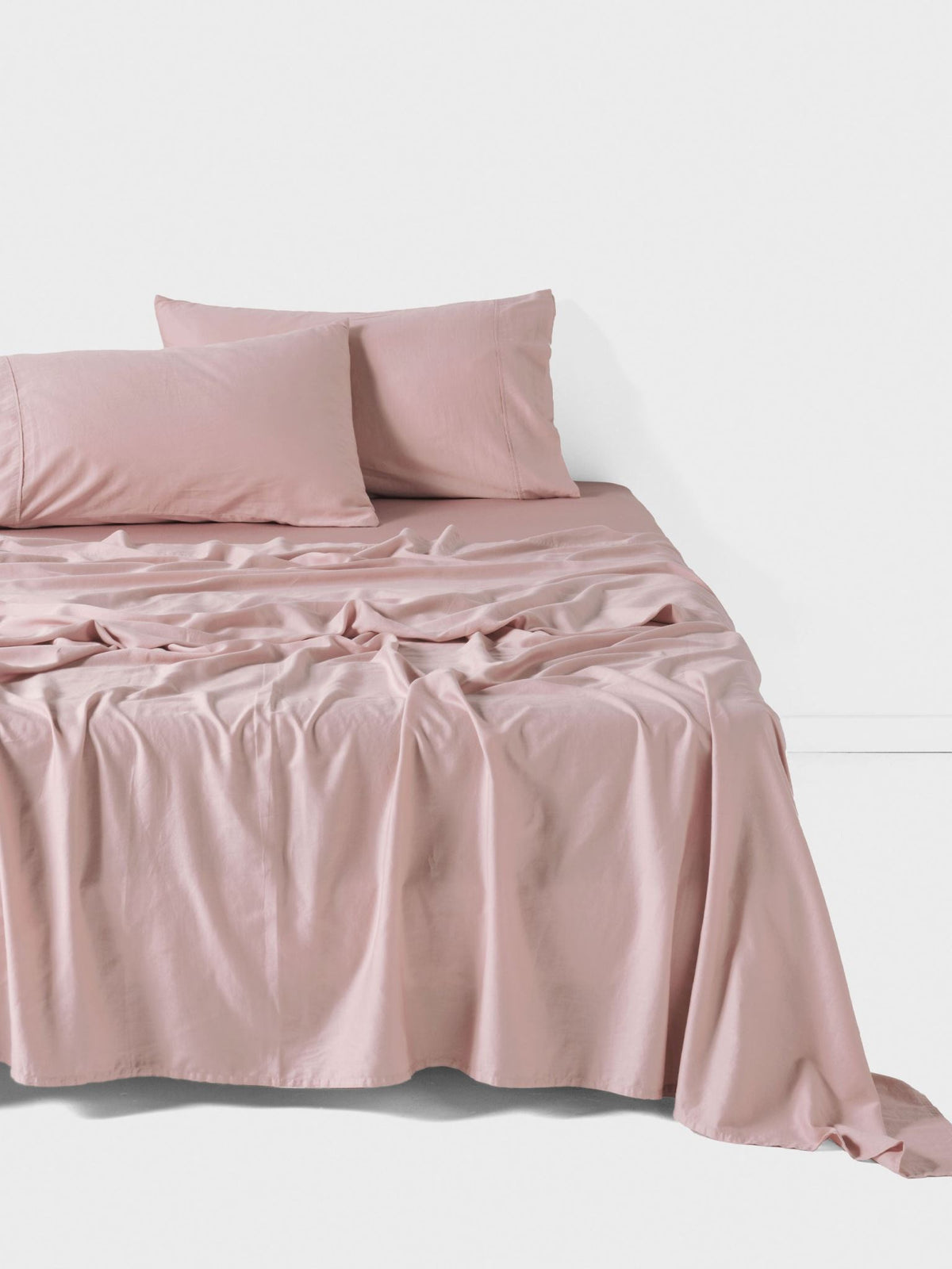 Sheet Set - Surf Wash Dusty Rose 400 Thread Count Linen House - Double Pink