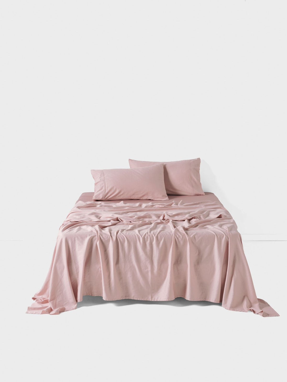 Sheet Set - Surf Wash Dusty Rose 400 Thread Count Linen House - Super King Pink