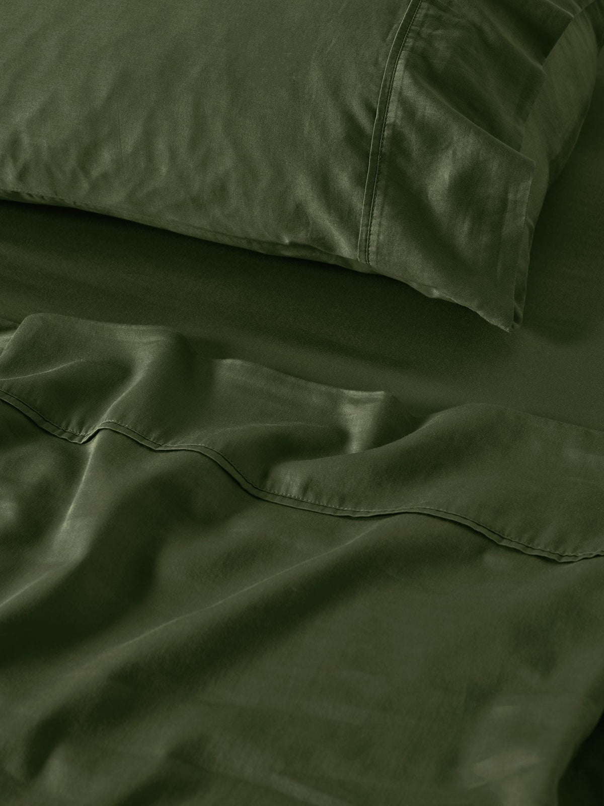 Sheet Set - Surf Wash Fern 400 Thread Count Linen House - Double Green