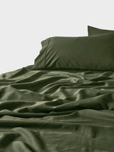 Sheet Set - Surf Wash Fern 400 Thread Count Linen House - Double Green