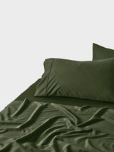 Sheet Set - Surf Wash Fern 400 Thread Count Linen House - Super King Green