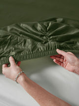 Sheet Set - Surf Wash Fern 400 Thread Count Linen House - Double Green